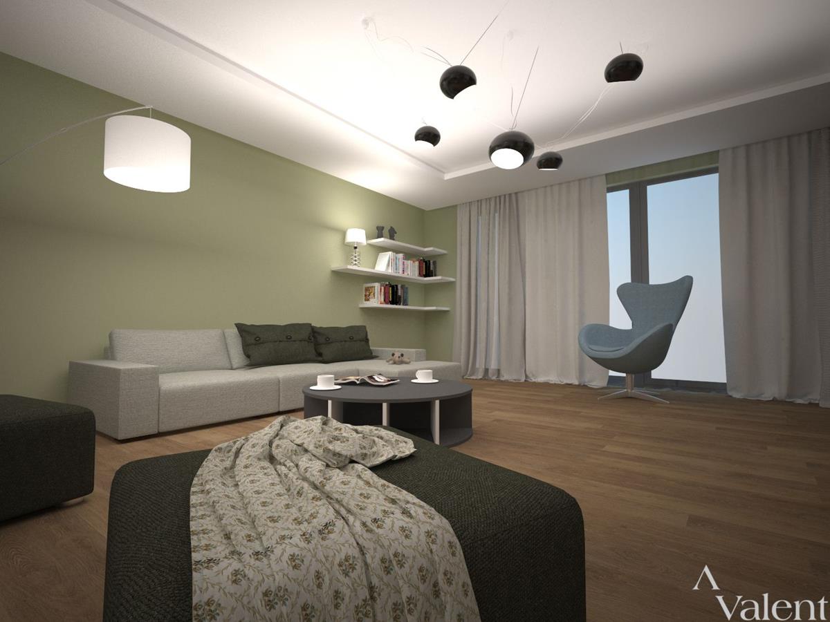 projekty domów z wizualizacją wnętrz salon