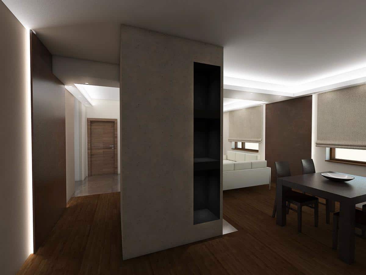 projekty domów z wnętrzami salon z jadalnią