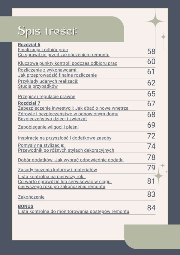 Spis tresci 3 poradnik remontowy Ebook Zaplanuj Swoj Remont Jak Uniknac Najczestszych Bledow i Oszczedzic Tysiace